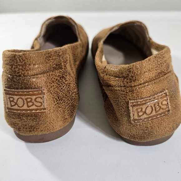 Bobs Womens W 8 Espadrille Memory Foam Brown Leather Look Textile Slip On Shoe - Picture 9 of 15